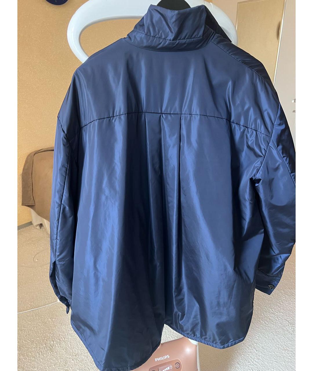 MARNI Темно-синяя полиэстеровая куртка, фото 2