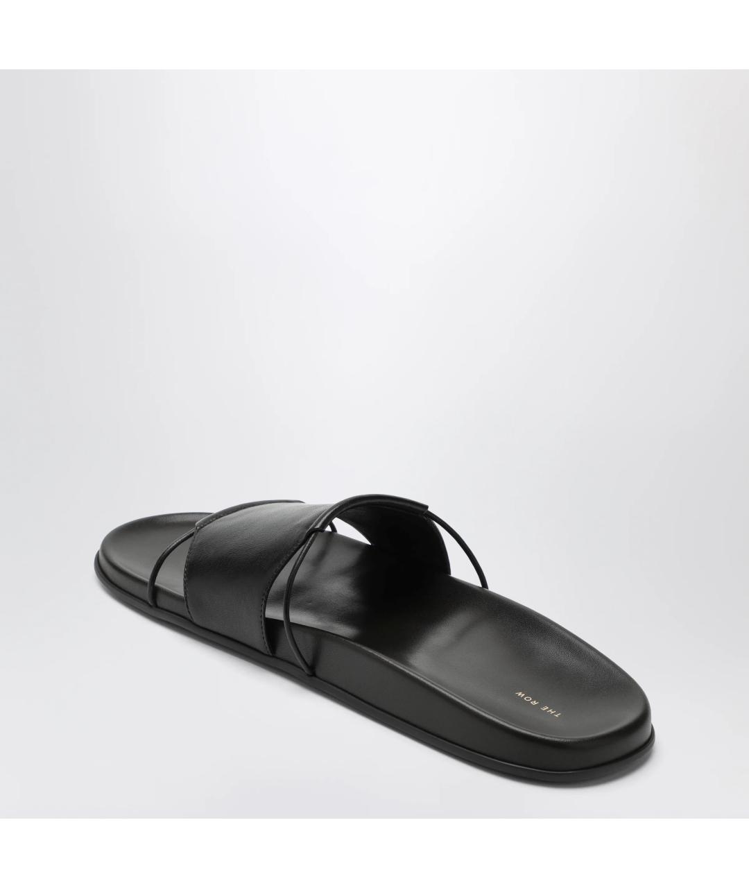 THE ROW Черные кожаные шлепанцы, фото 2