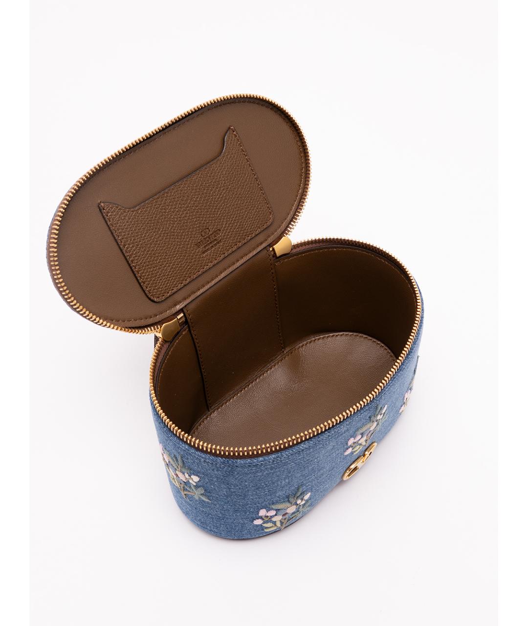 VALENTINO Синяя хлопковая сумка с короткими ручками, фото 6