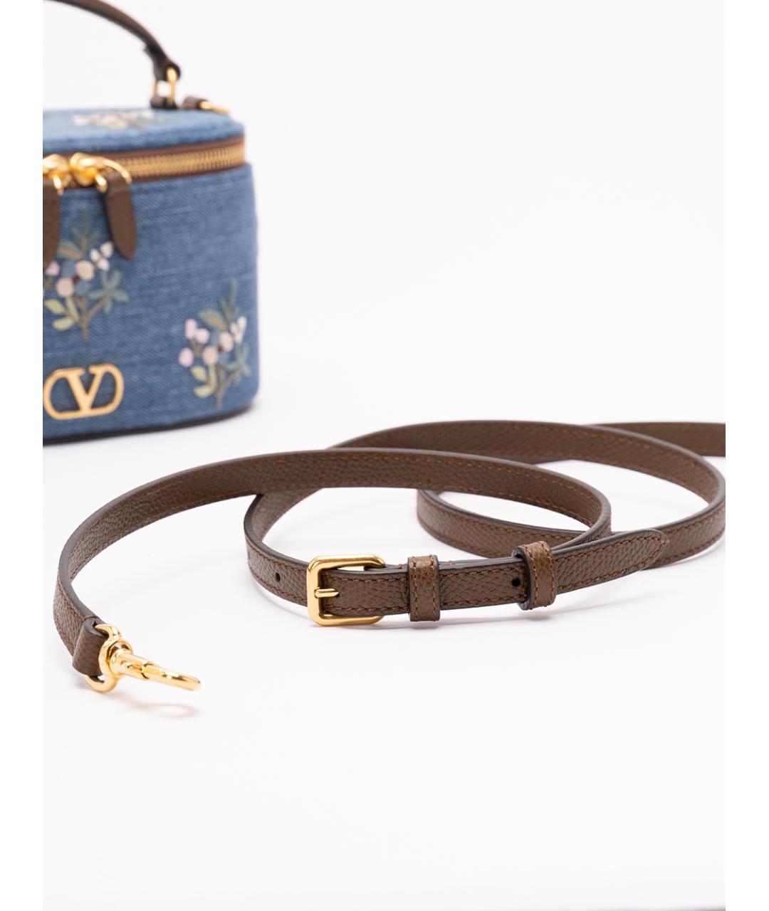 VALENTINO Синяя хлопковая сумка с короткими ручками, фото 4