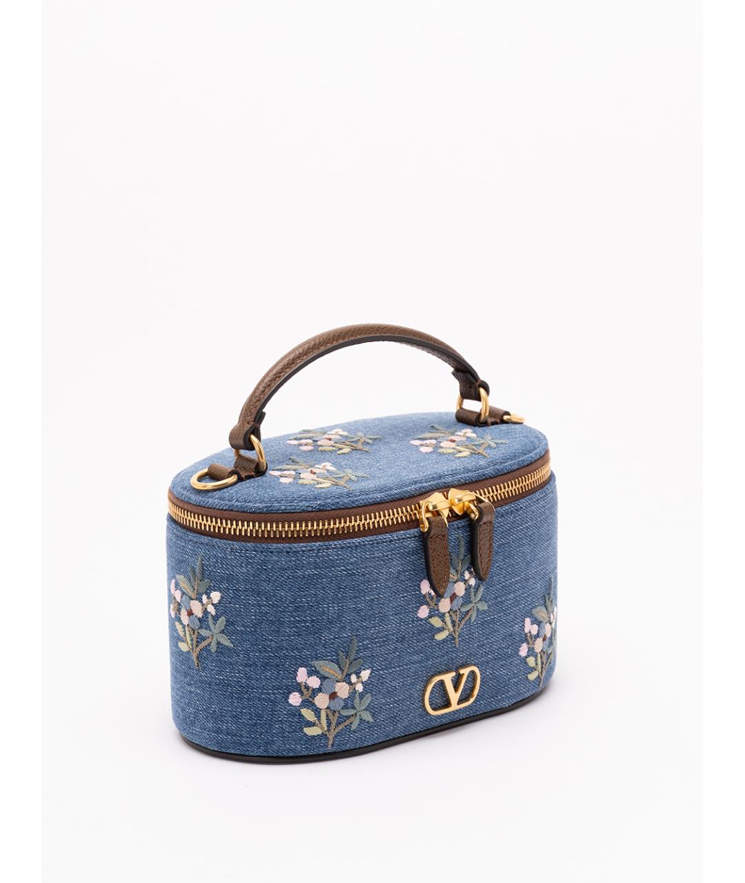 VALENTINO Синяя хлопковая сумка с короткими ручками, фото 3