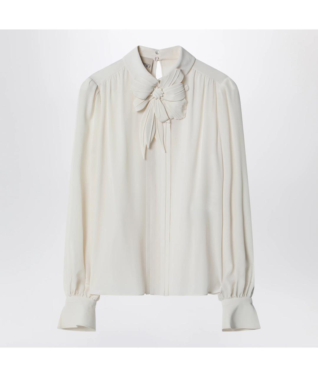 VALENTINO Бежевая шелковая блузы, фото 3