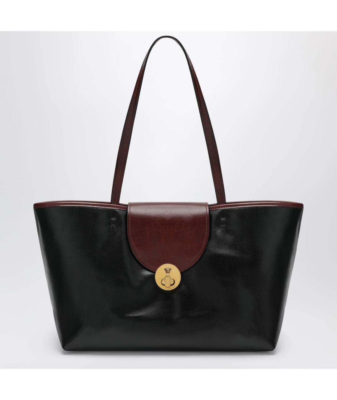 VERSACE Черная кожаная сумка тоут, фото 3