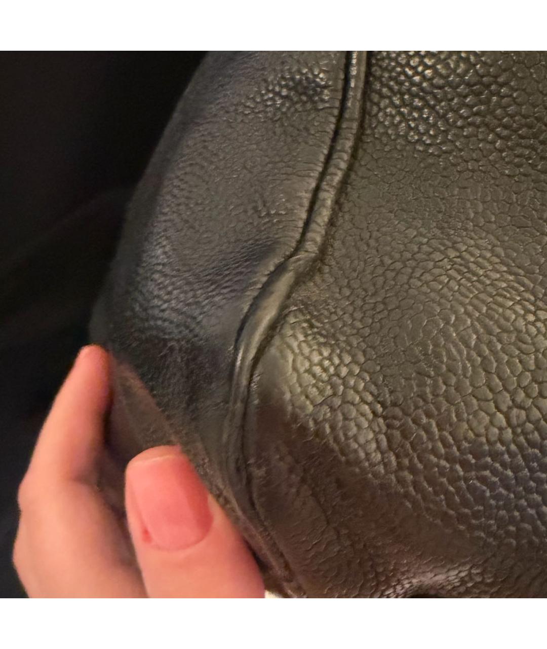 CHANEL Черная кожаная сумка тоут, фото 6