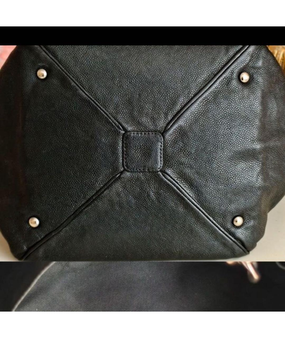 CHANEL Черная кожаная сумка тоут, фото 4