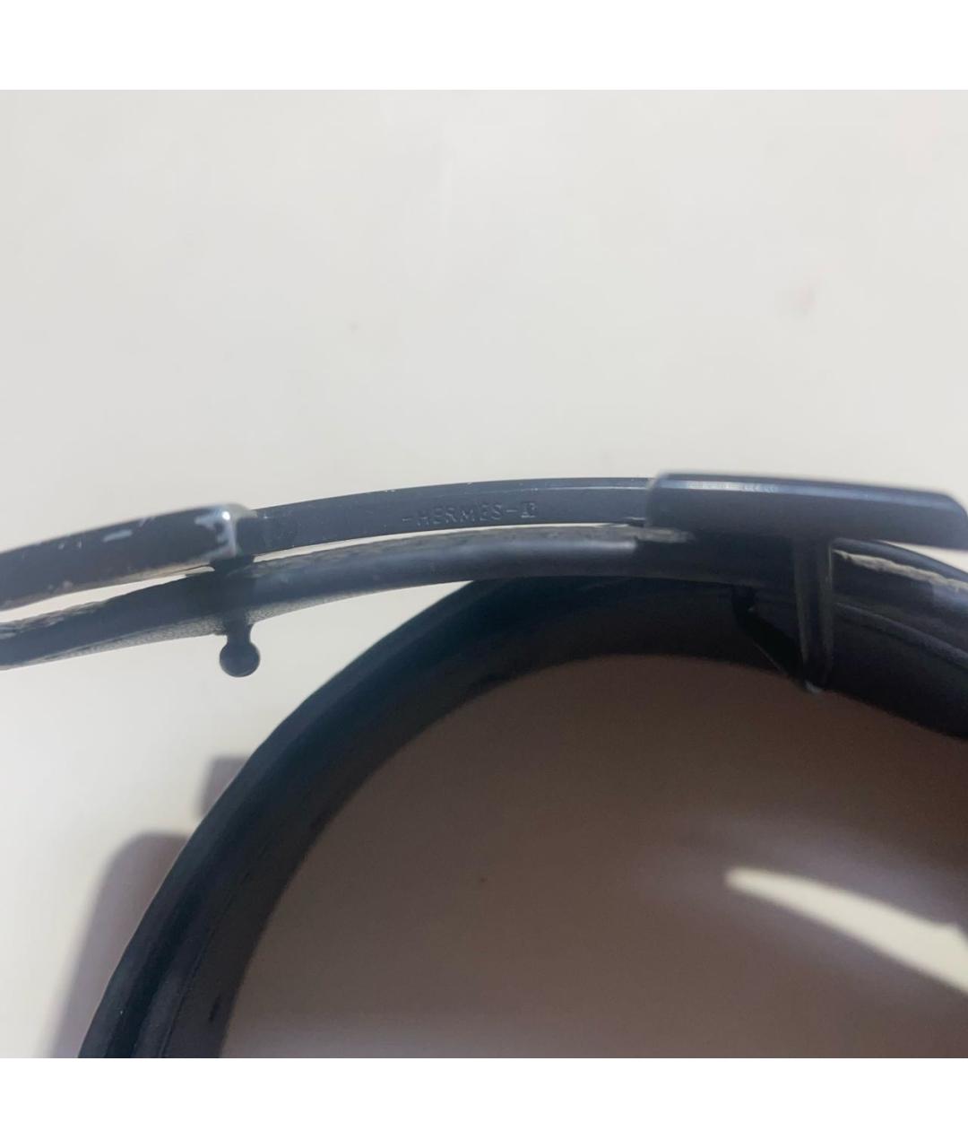 HERMES Черный кожаный ремень, фото 2