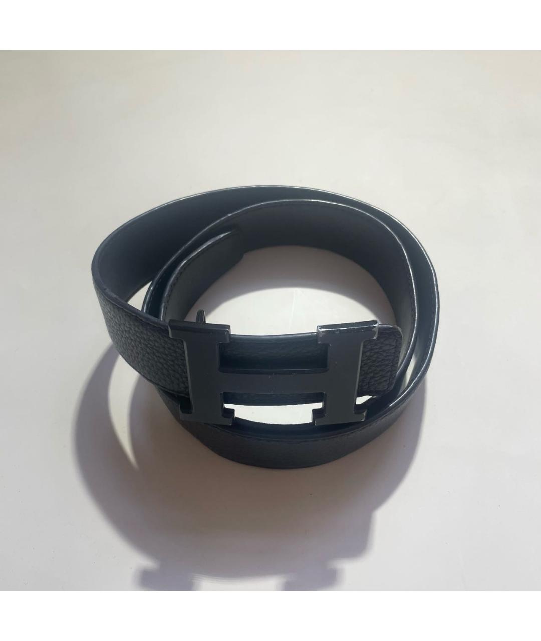 HERMES Черный кожаный ремень, фото 5
