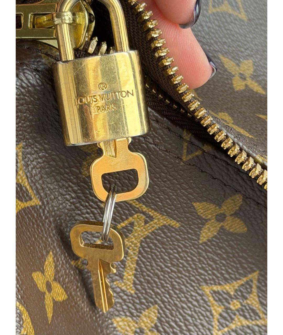 LOUIS VUITTON Коричневая дорожная/спортивная сумка из искусственной кожи, фото 7