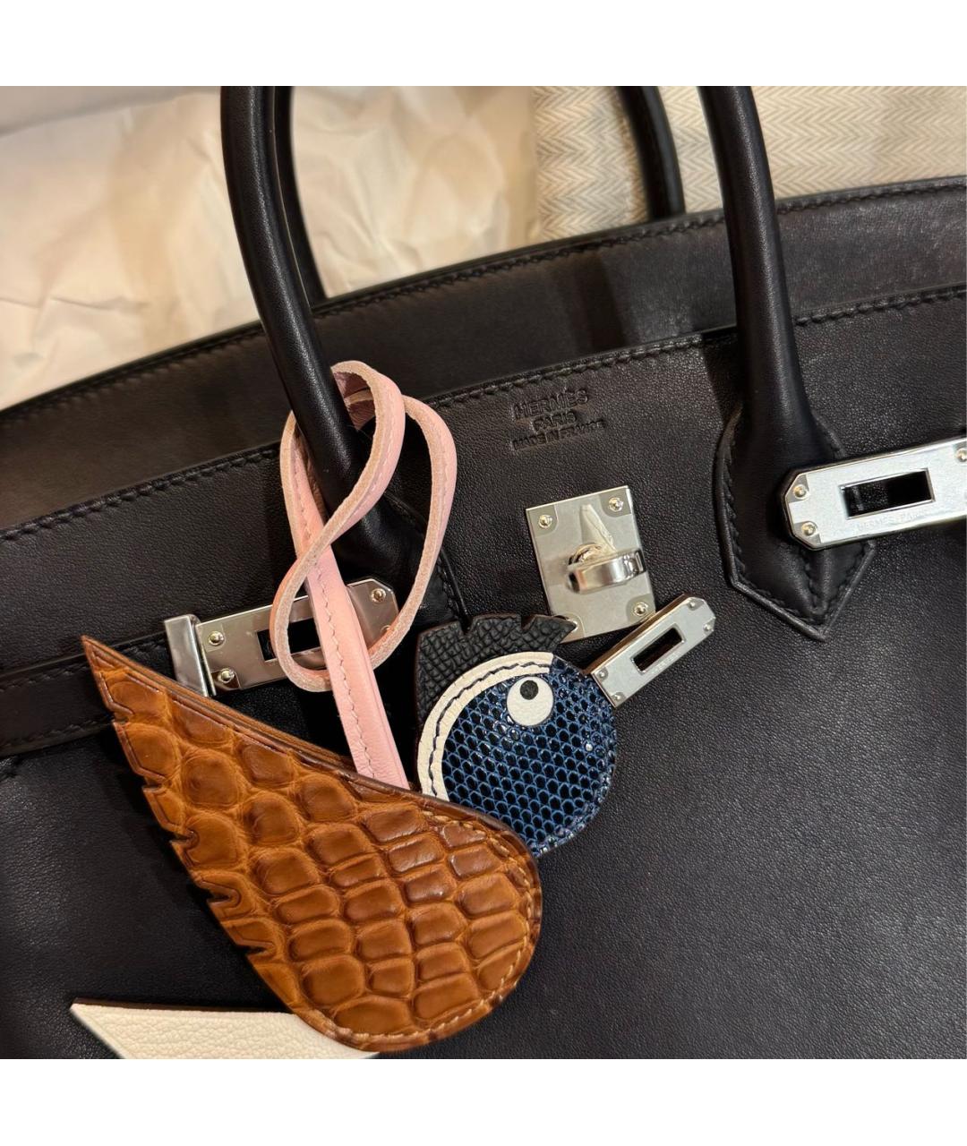 HERMES Черная кожаная сумка с короткими ручками, фото 2