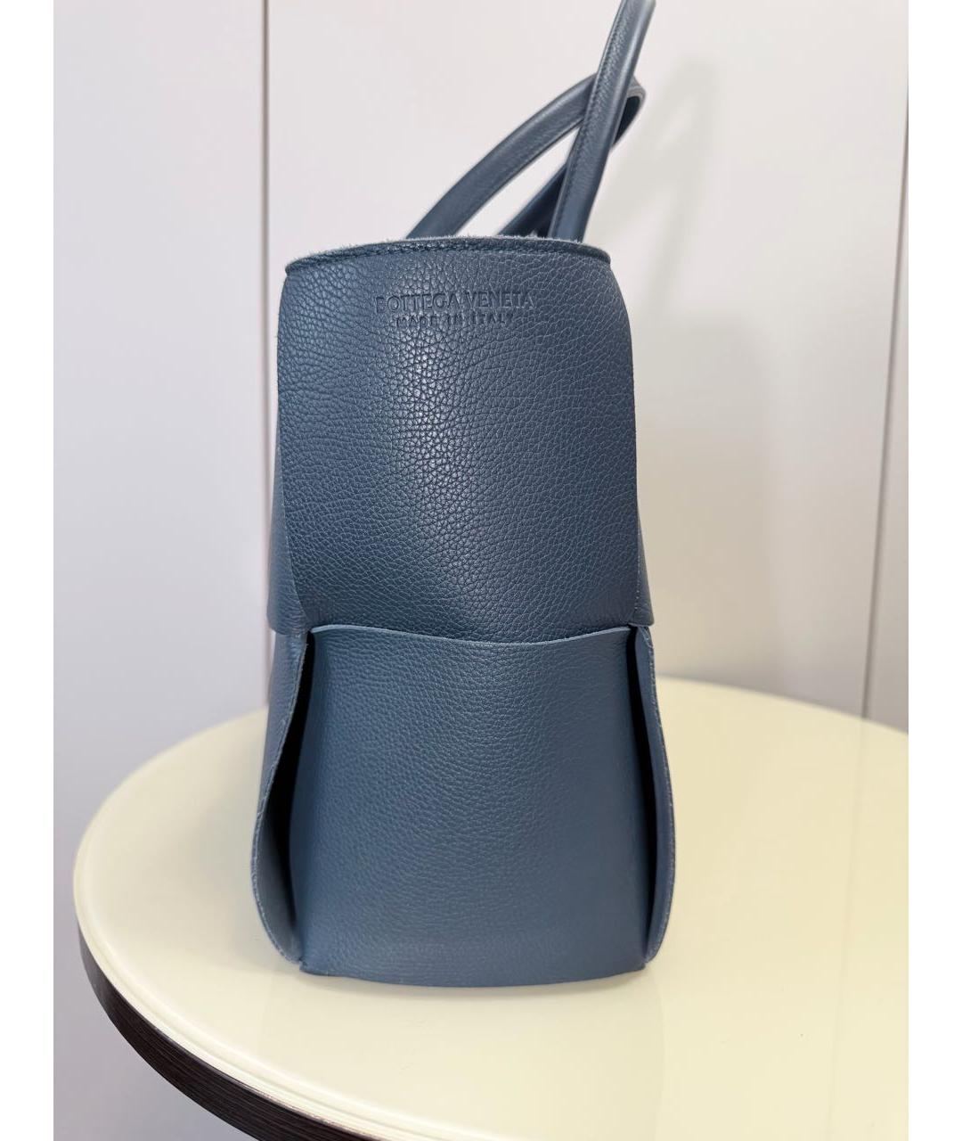 BOTTEGA VENETA Темно-синяя кожаная сумка тоут, фото 2