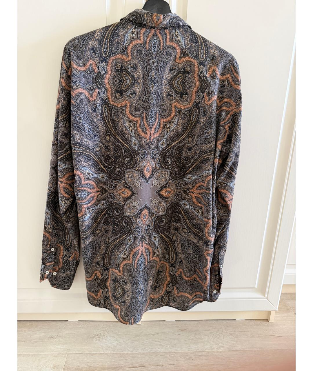 ETRO Коричневая хлопковая кэжуал рубашка, фото 4