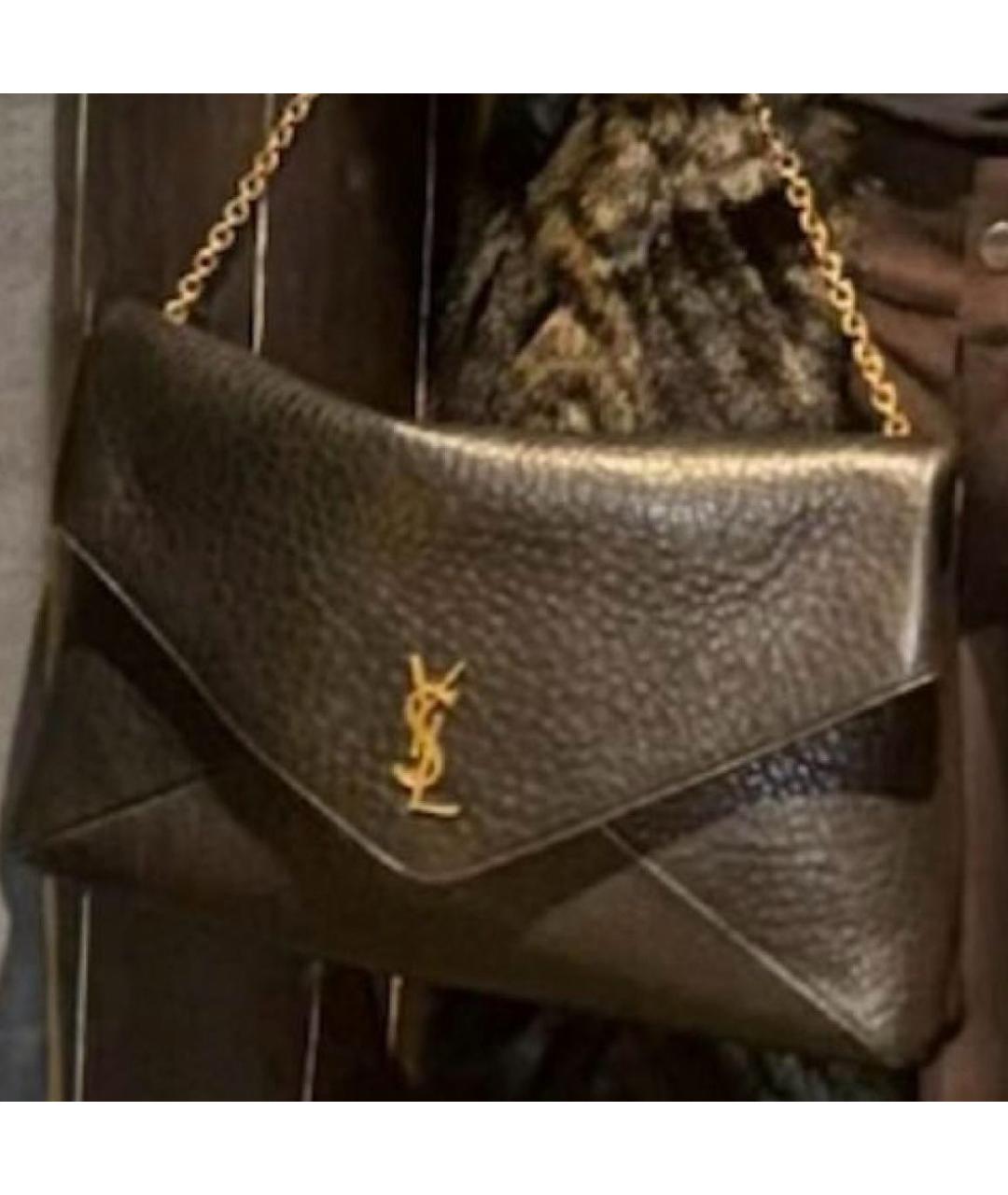 SAINT LAURENT Черная кожаная сумка через плечо, фото 8