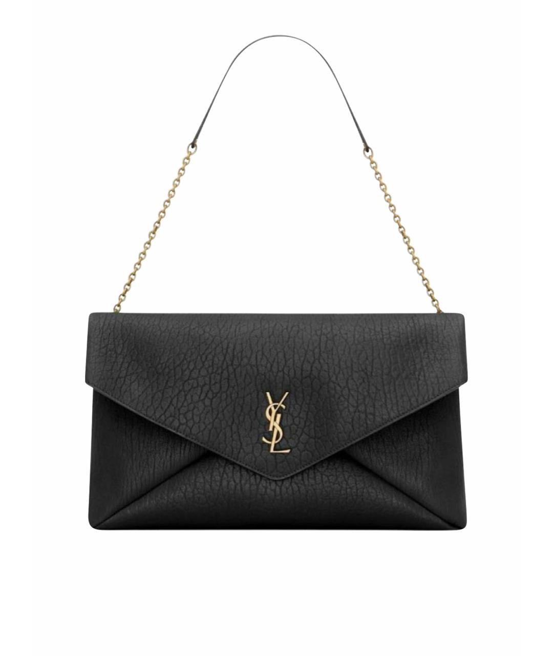 SAINT LAURENT Черная кожаная сумка через плечо, фото 1