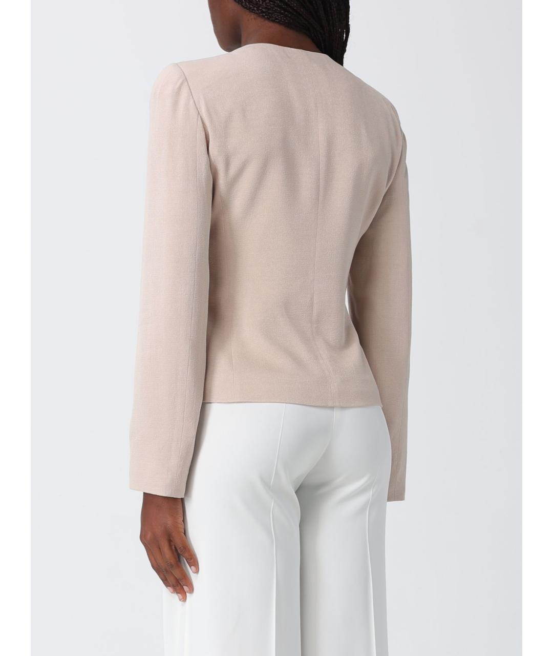 EMPORIO ARMANI Бежевый вискозный жакет/пиджак, фото 2