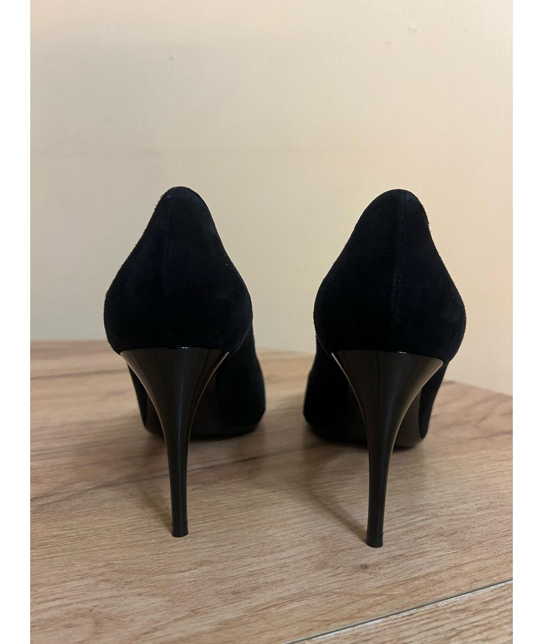 YVES SAINT LAURENT BEAUTY Черные замшевые туфли, фото 4