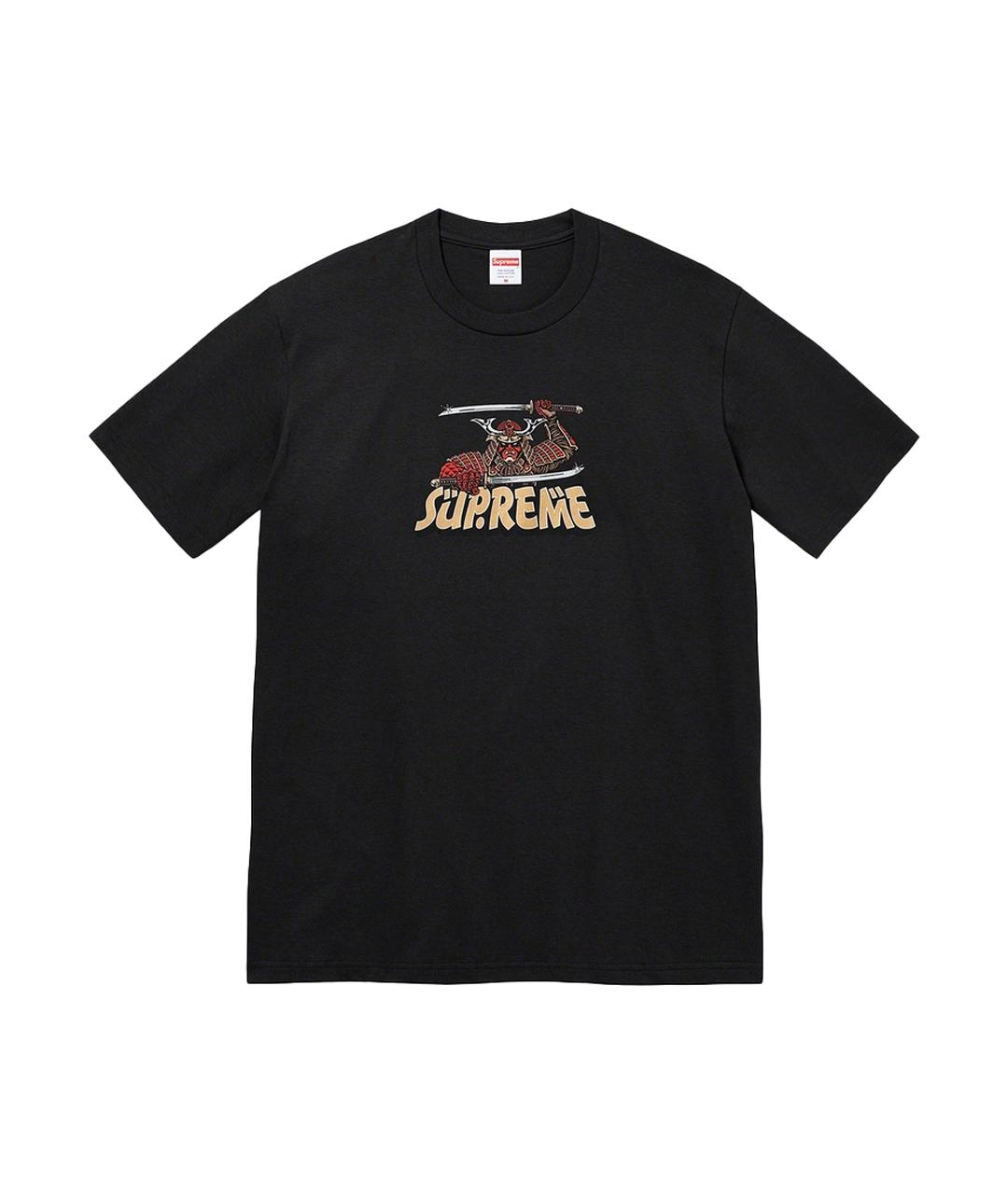 SUPREME Черная хлопковая футболка, фото 1