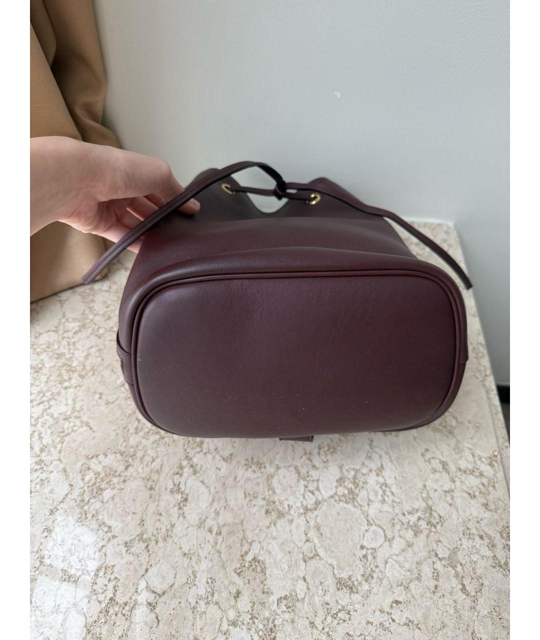 SAINT LAURENT Бордовая кожаная сумка через плечо, фото 7