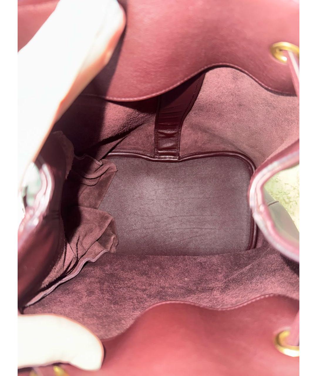 SAINT LAURENT Бордовая кожаная сумка через плечо, фото 8