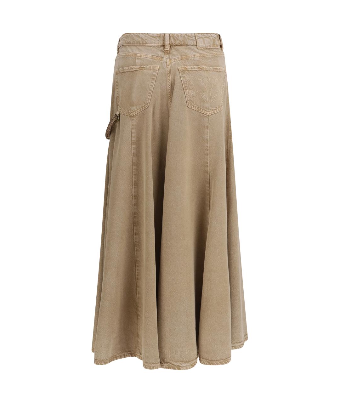 PINKO Бежевая юбка миди, фото 2