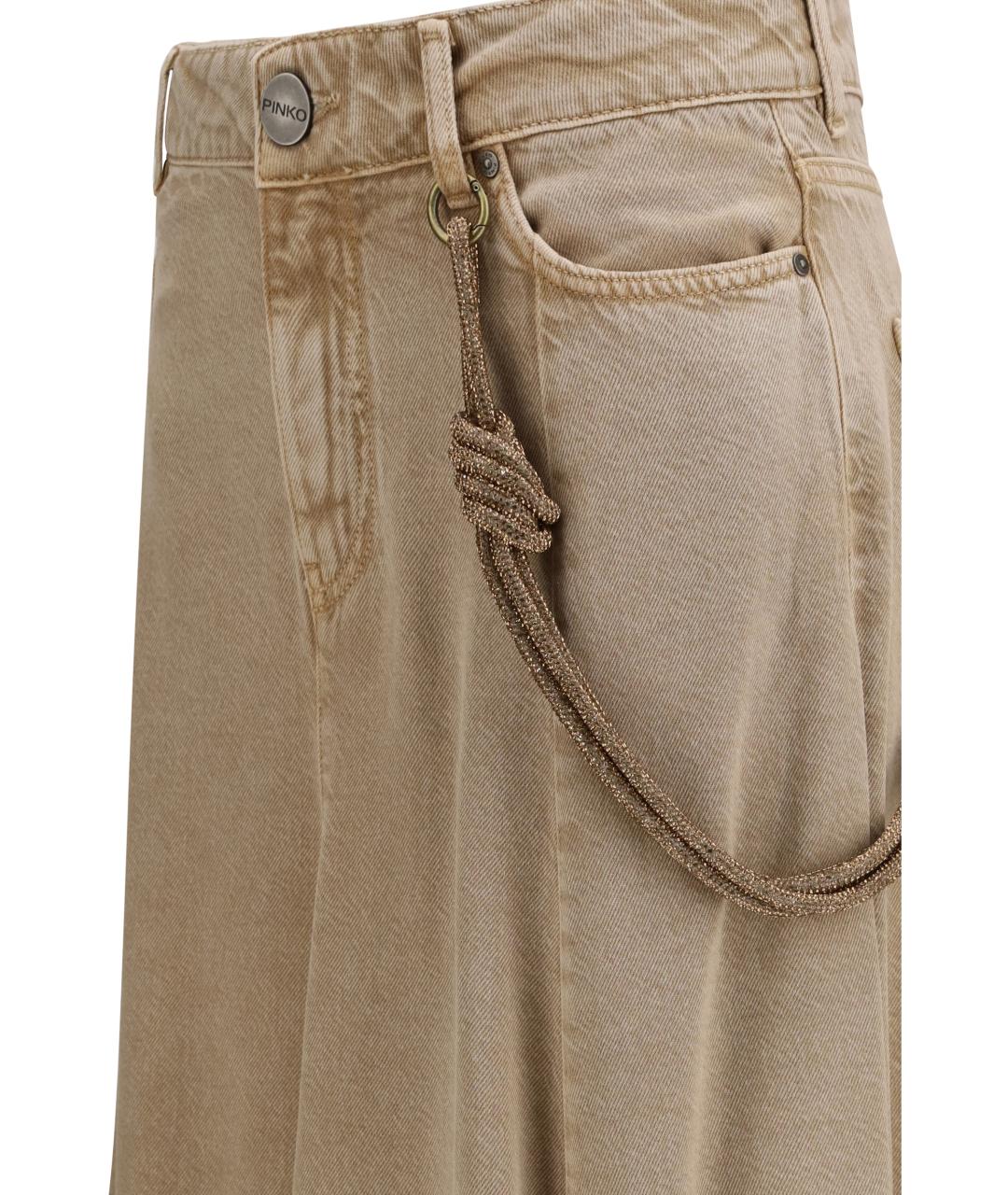 PINKO Бежевая юбка миди, фото 3