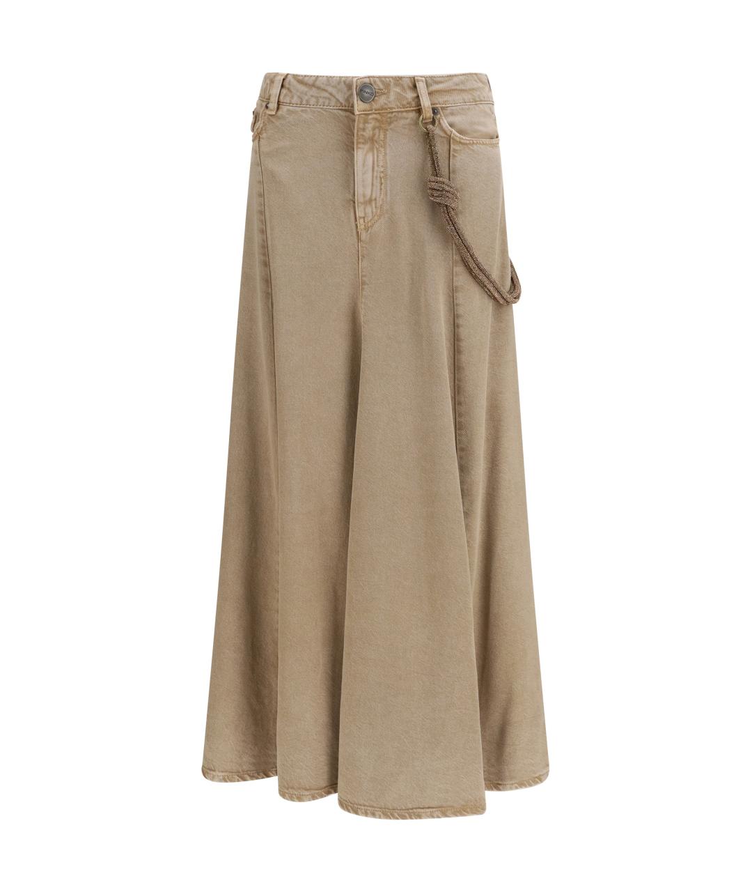 PINKO Бежевая юбка миди, фото 1