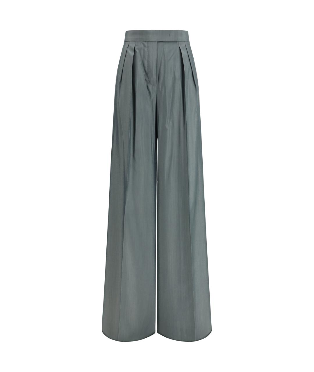 MAX MARA Зеленые шерстяные брюки широкие, фото 1