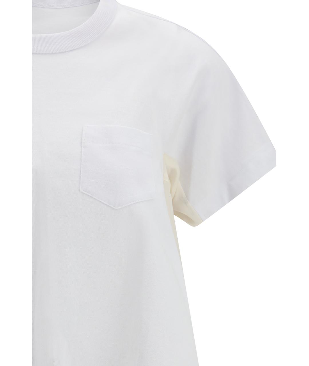 SACAI Белая хлопковая футболка, фото 3