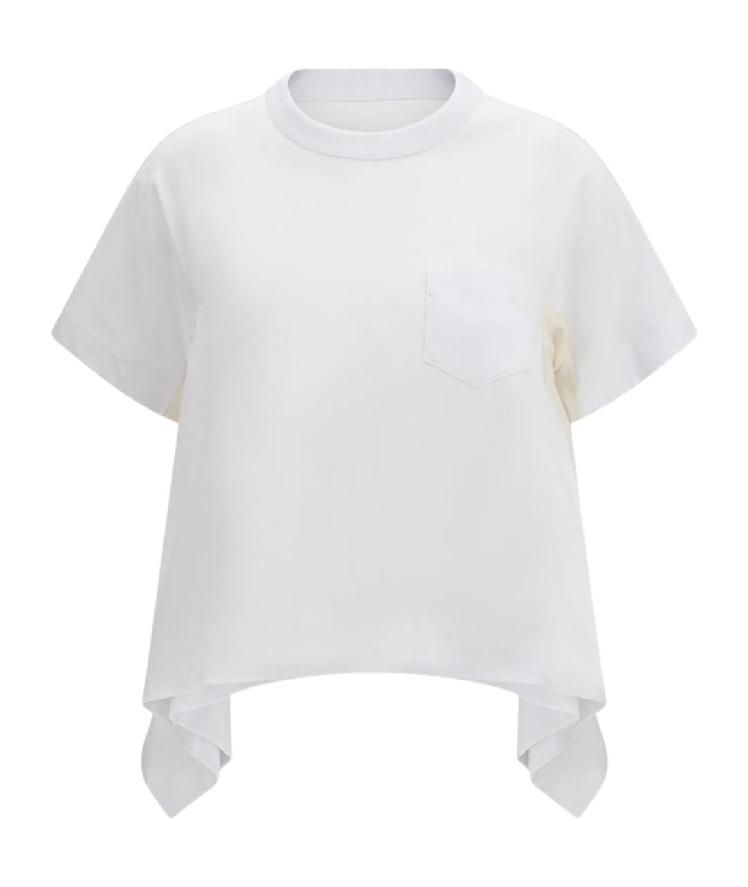 SACAI Белая хлопковая футболка, фото 1