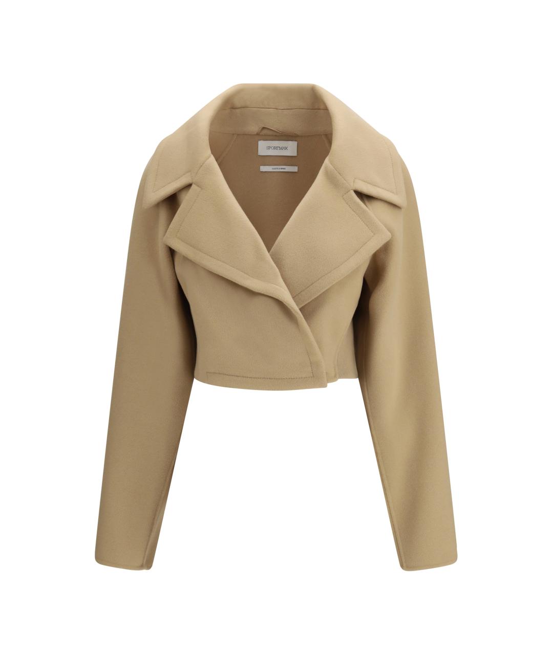 SPORTMAX Бежевое шерстяное пальто, фото 1