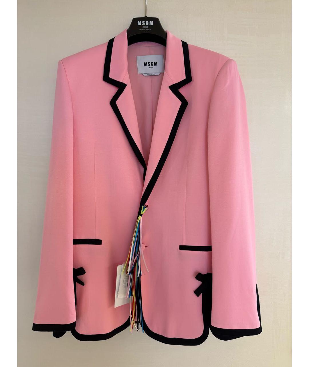 MSGM Розовый вискозный жакет/пиджак, фото 2