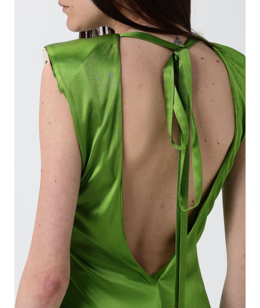 ELISABETTA FRANCHI Зеленые вискозное платье, фото 3