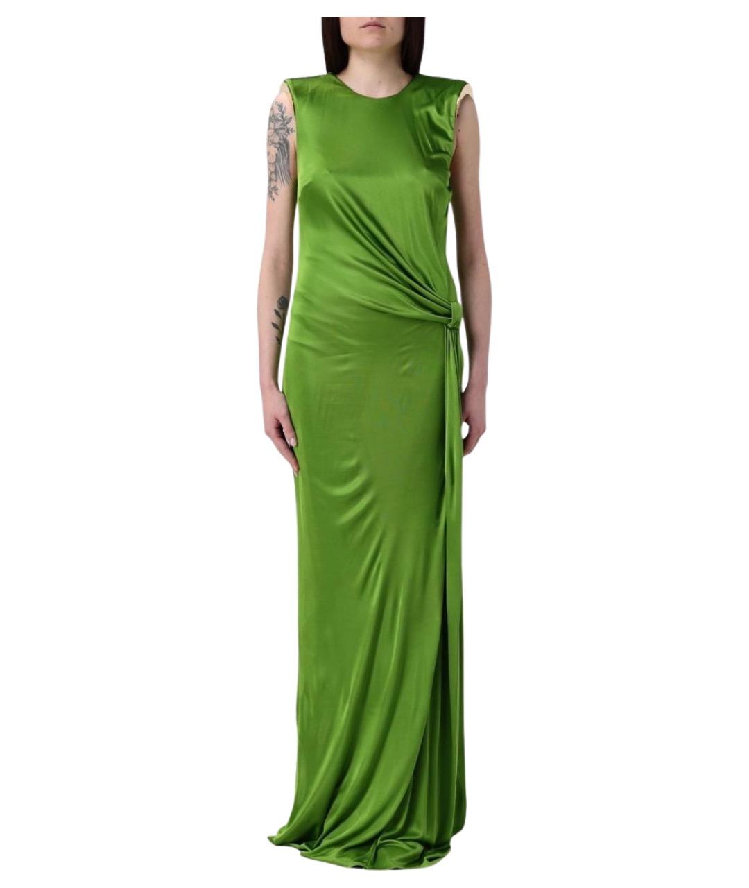 ELISABETTA FRANCHI Зеленые вискозное платье, фото 1