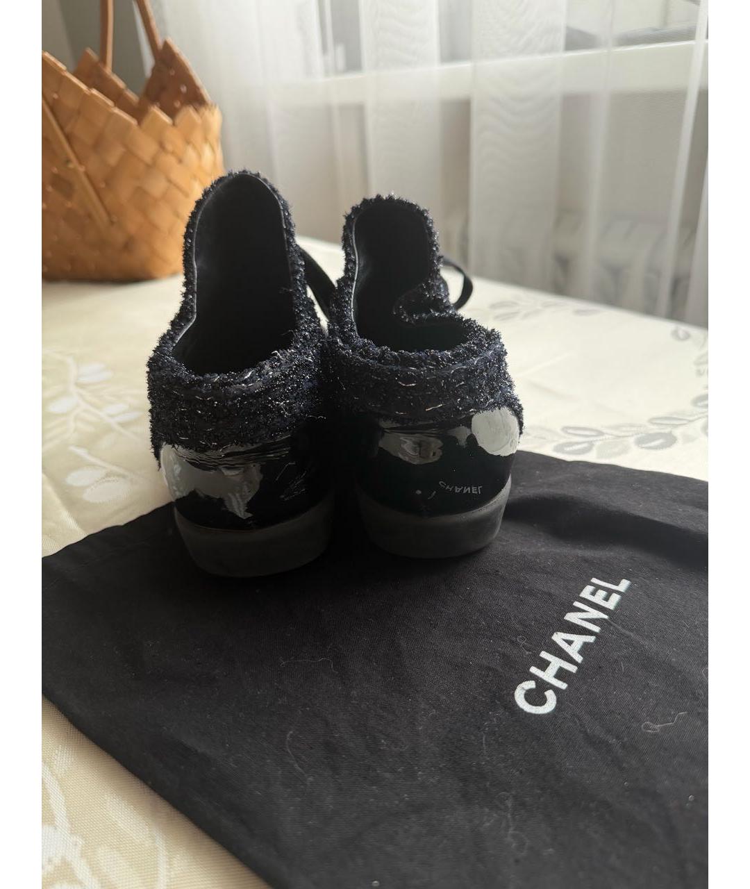 CHANEL Темно-синие текстильные кеды, фото 4