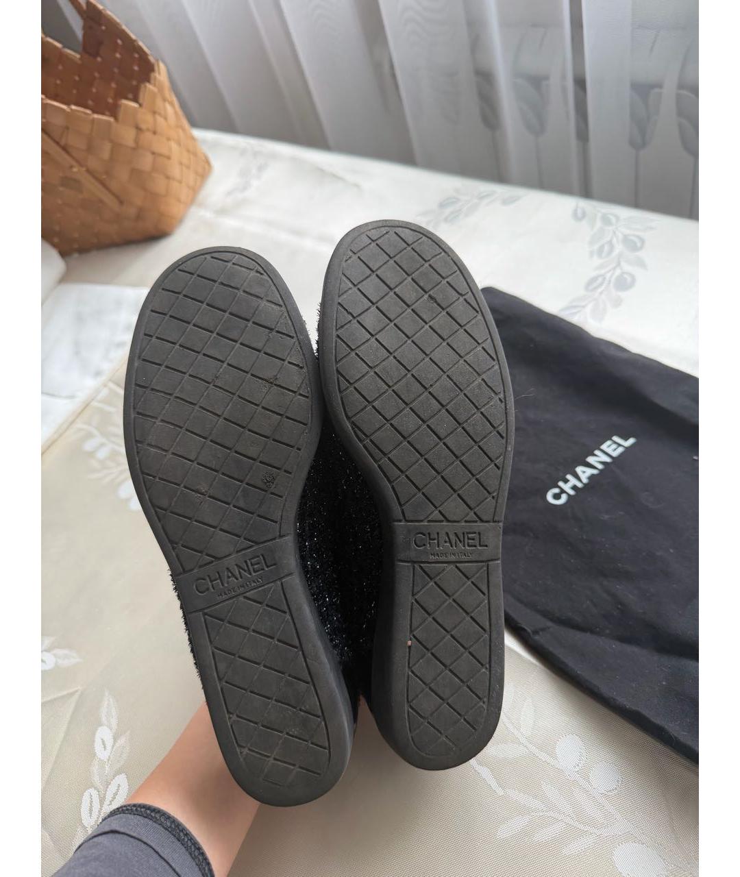 CHANEL Темно-синие текстильные кеды, фото 5