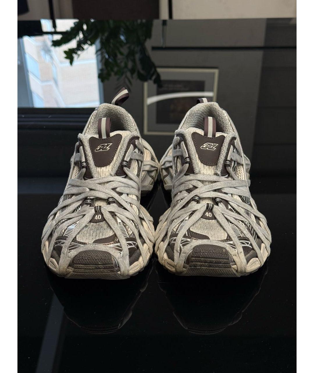 BALENCIAGA Коричневые текстильные кроссовки, фото 2