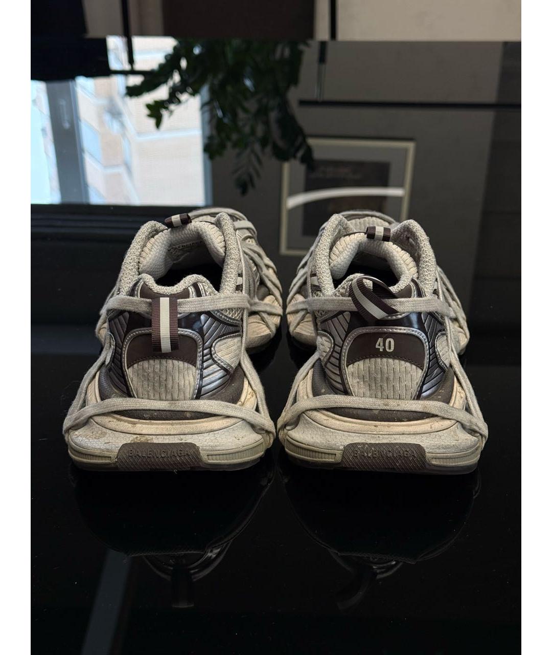 BALENCIAGA Коричневые текстильные кроссовки, фото 4