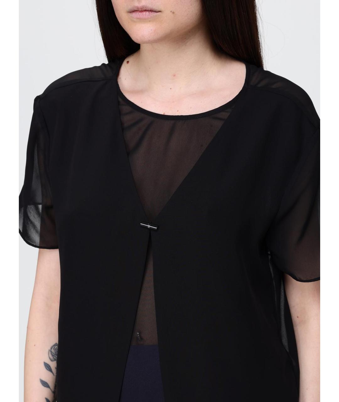 EMPORIO ARMANI Черная полиэстеровая футболка, фото 3