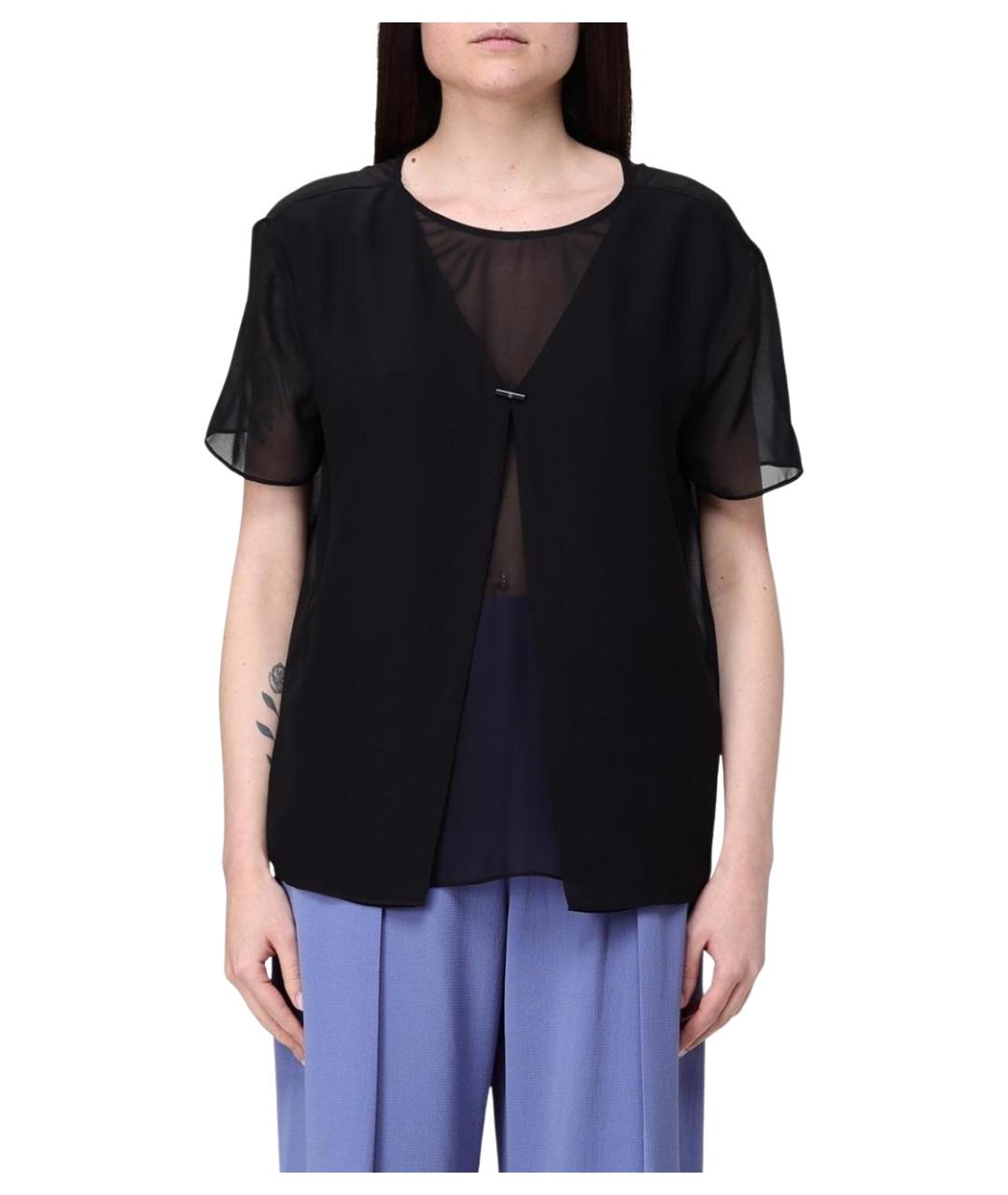 EMPORIO ARMANI Черная полиэстеровая футболка, фото 1