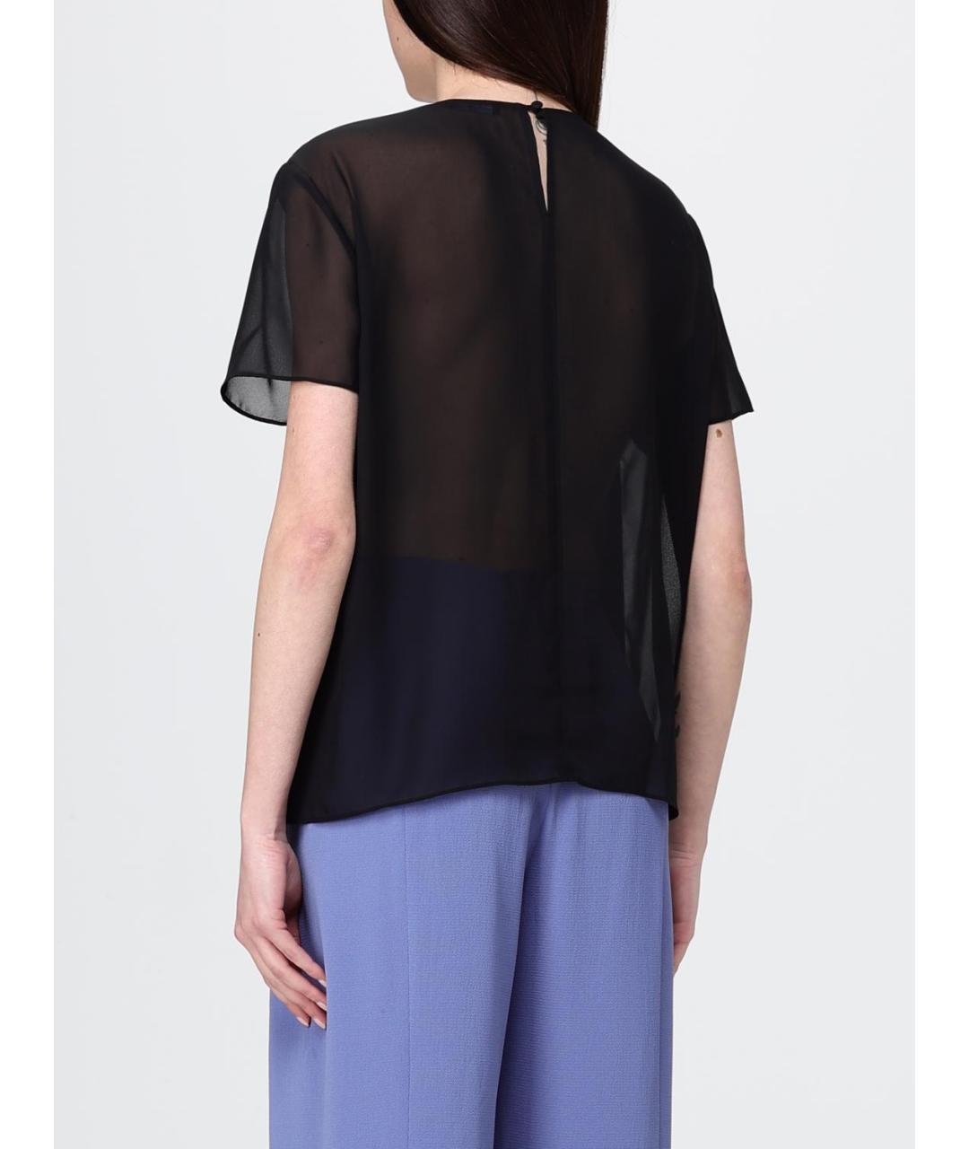 EMPORIO ARMANI Черная полиэстеровая футболка, фото 2