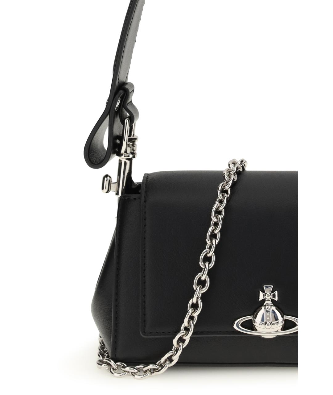 VIVIENNE WESTWOOD Черная сумка через плечо из искусственной кожи, фото 4