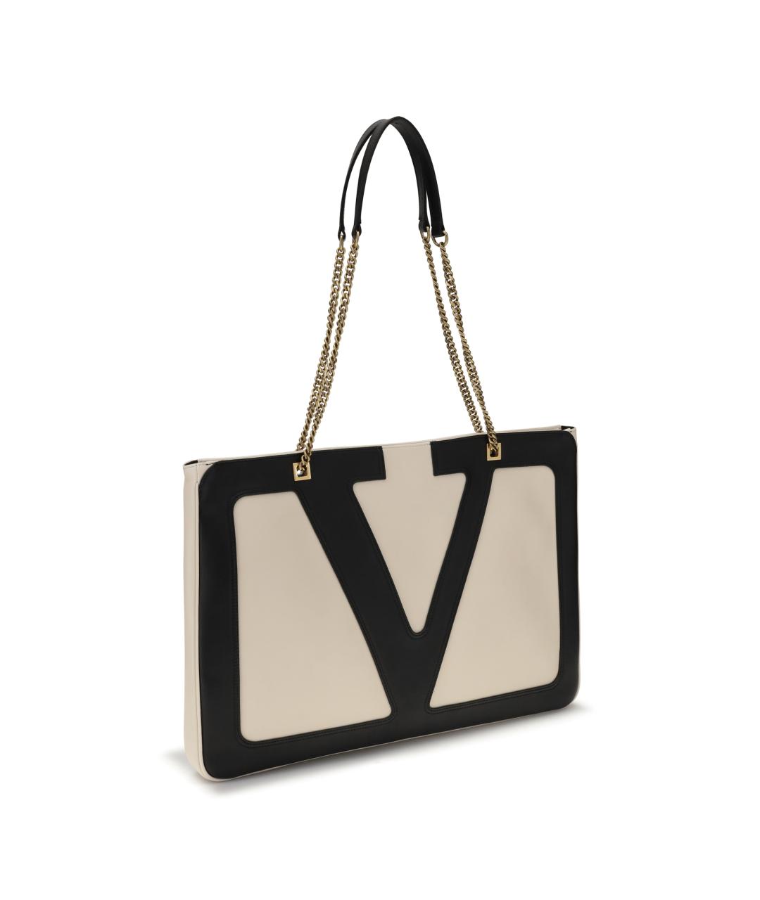 VALENTINO Белая кожаная сумка тоут, фото 2