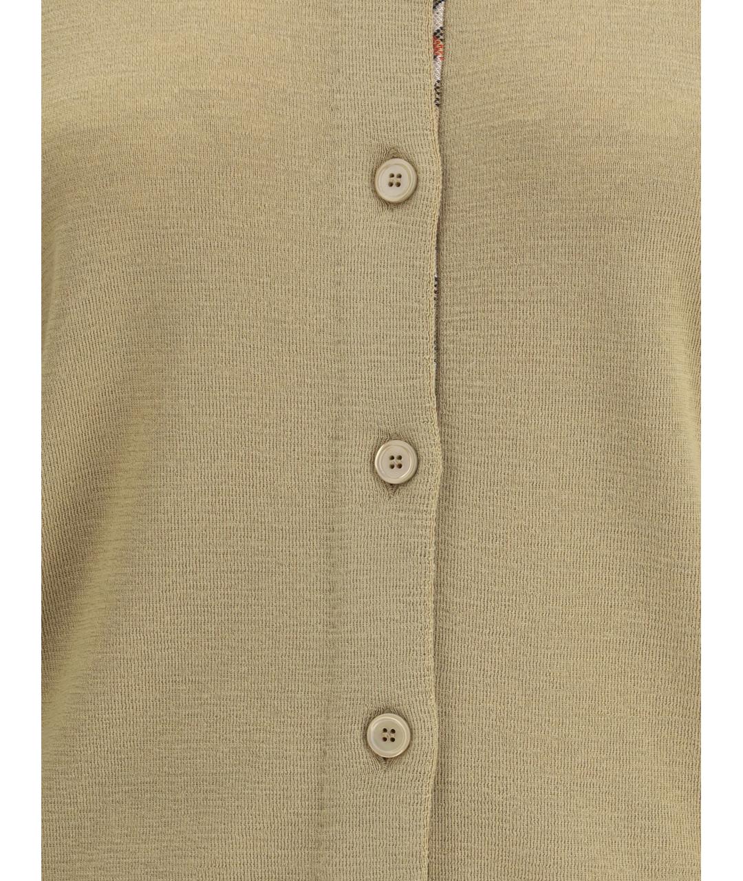 BURBERRY Бежевый шерстяной кардиган, фото 3