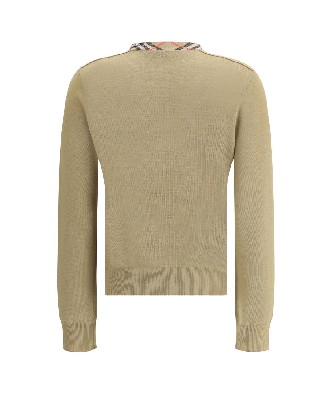 BURBERRY Бежевый шерстяной кардиган, фото 2