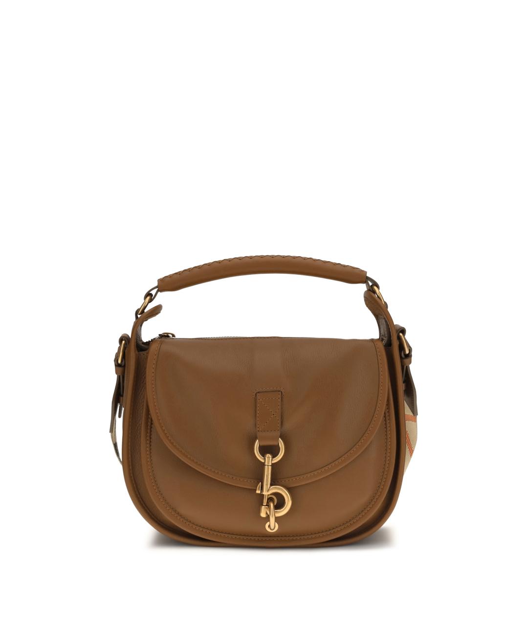 BURBERRY Коричневая кожаная сумка через плечо, фото 1