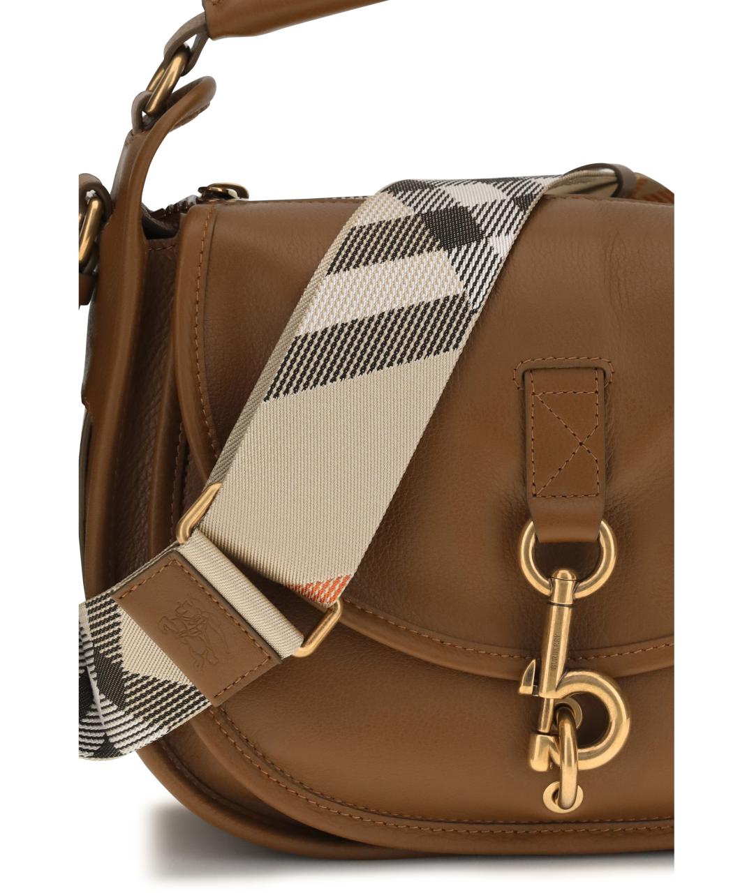 BURBERRY Коричневая кожаная сумка через плечо, фото 4