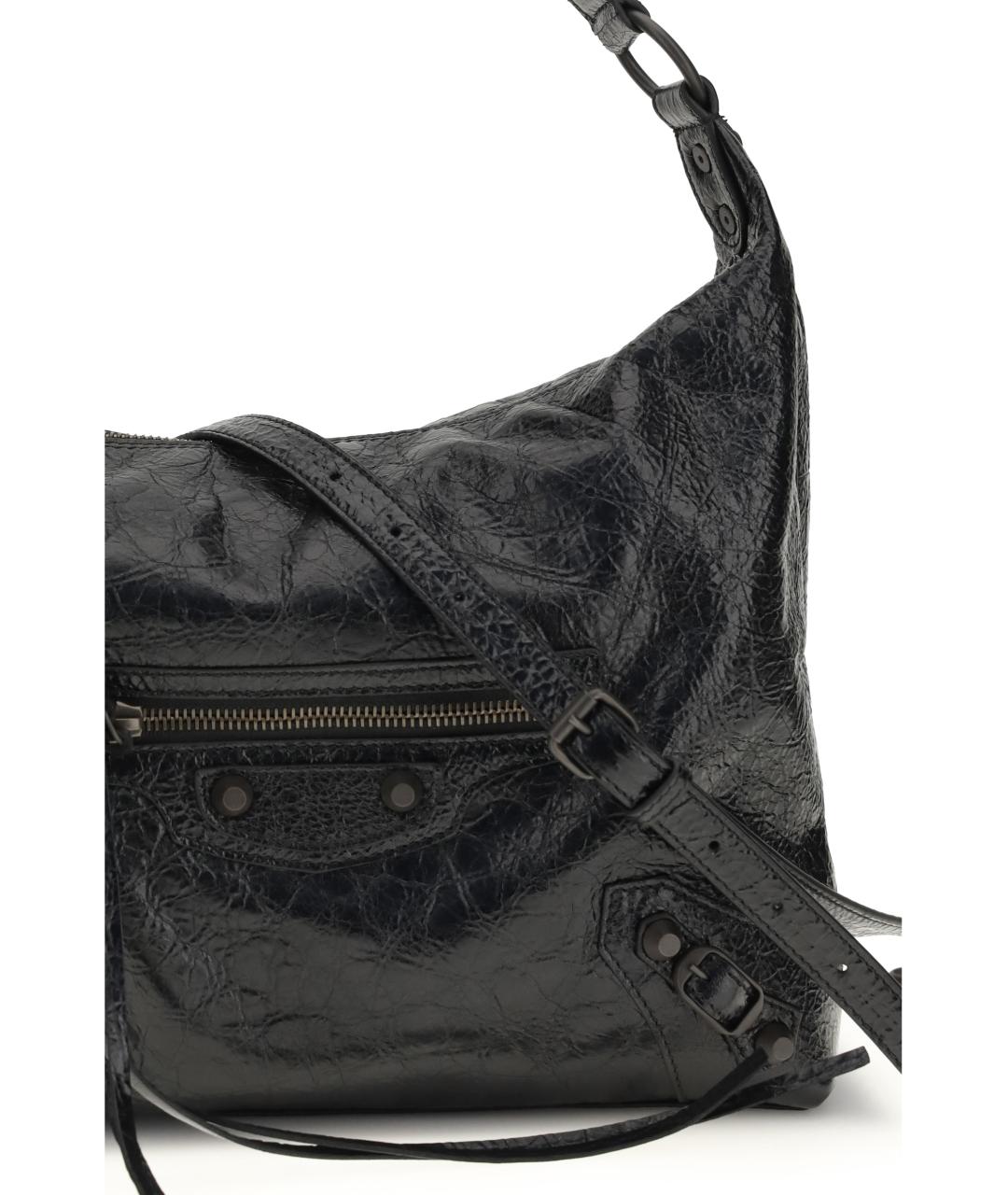 BALENCIAGA Черная кожаная сумка через плечо, фото 4