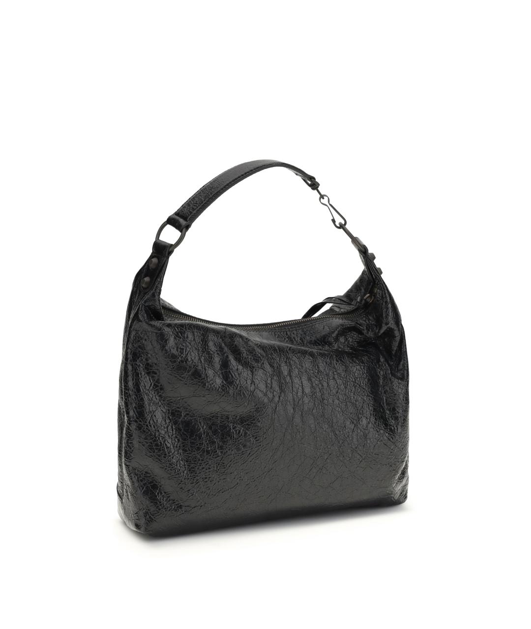 BALENCIAGA Черная кожаная сумка через плечо, фото 3