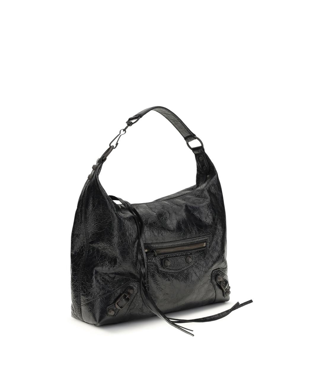 BALENCIAGA Черная кожаная сумка через плечо, фото 2