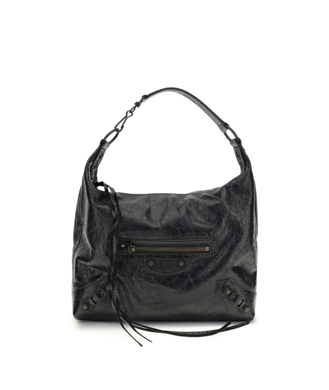 BALENCIAGA Черная кожаная сумка через плечо, фото 1