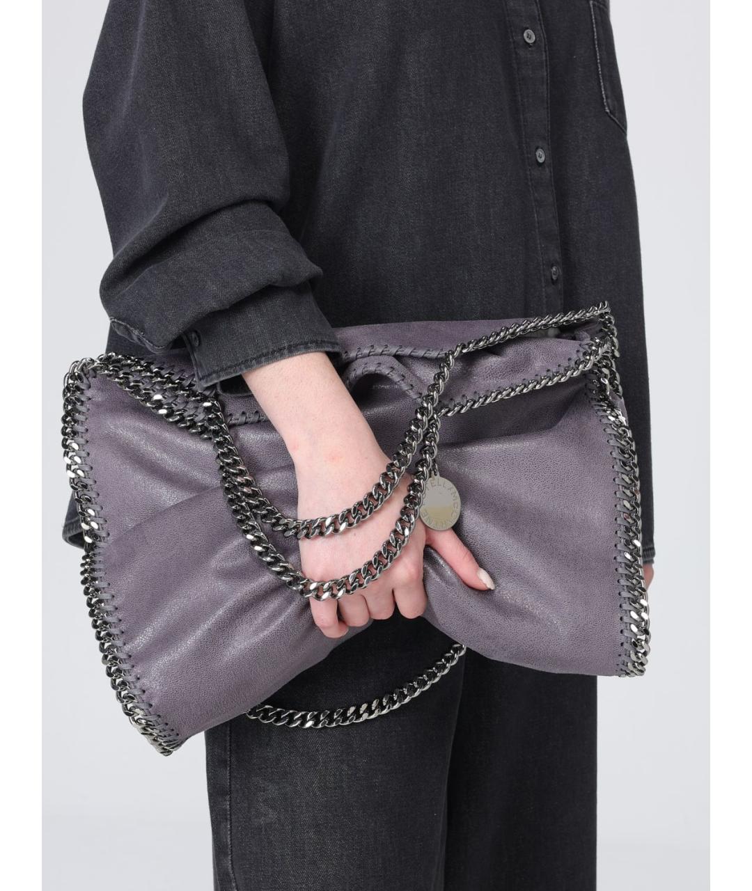 STELLA MCCARTNEY Серая синтетическая сумка тоут, фото 2